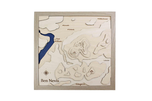 3D Ben Nevis Map Art - Wooden Topographical Map