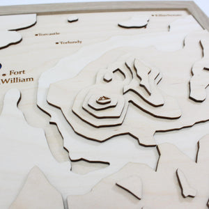 3D Ben Nevis Map Art - Wooden Topographical Map