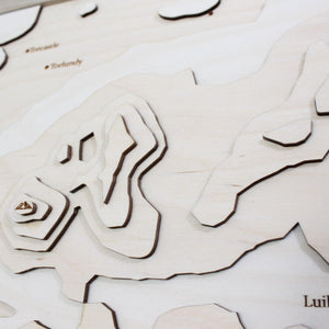 3D Ben Nevis Map Art - Wooden Topographical Map