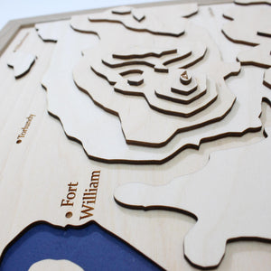 3D Ben Nevis Map Art - Wooden Topographical Map