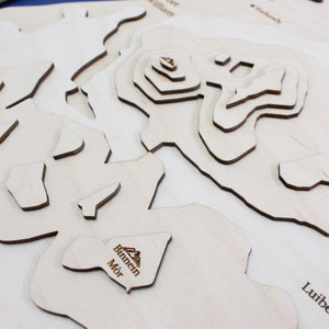 3D Ben Nevis Map Art - Wooden Topographical Map