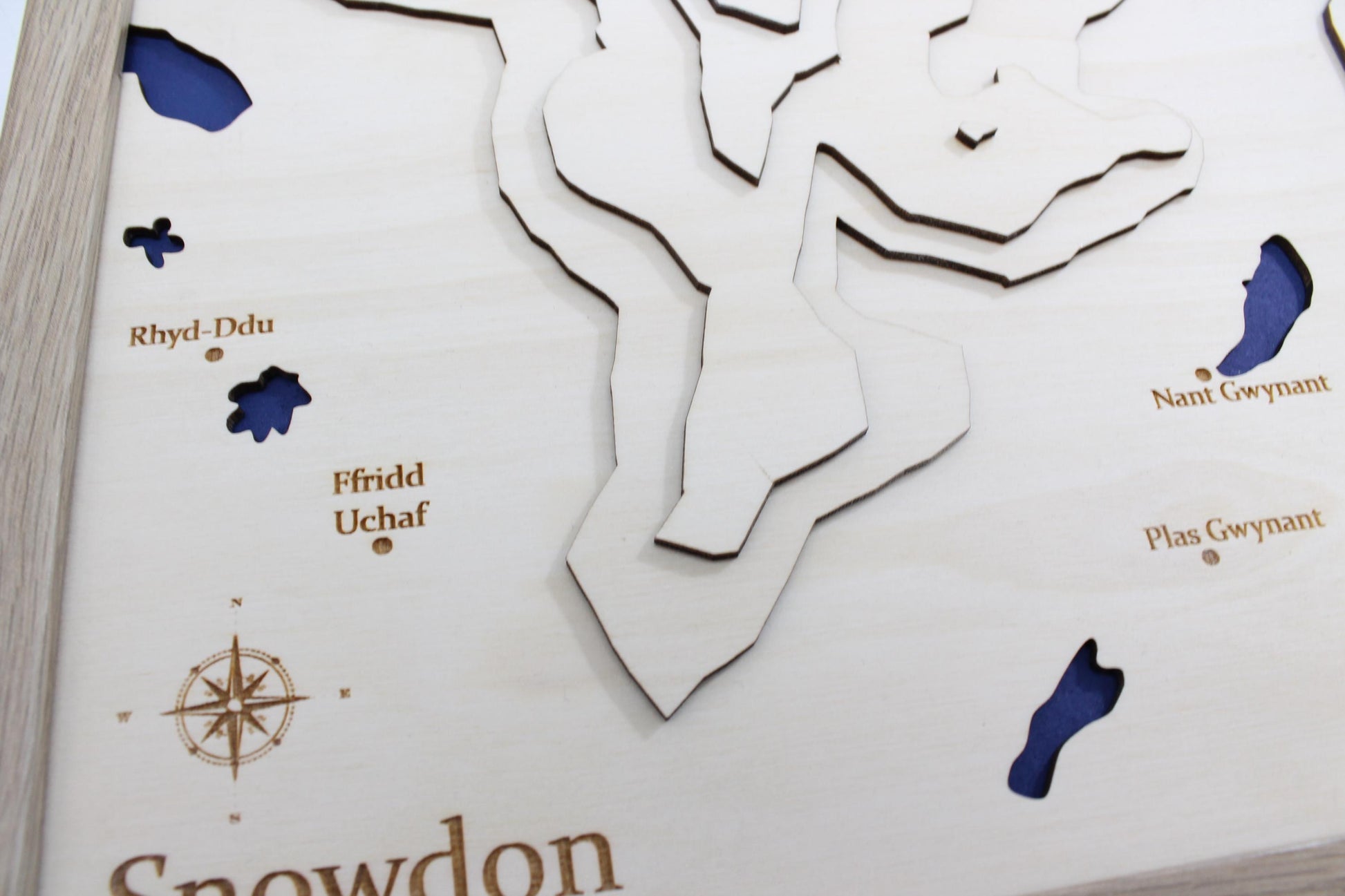 3D Mount Snowdon Map Art - Wooden Topographical Map