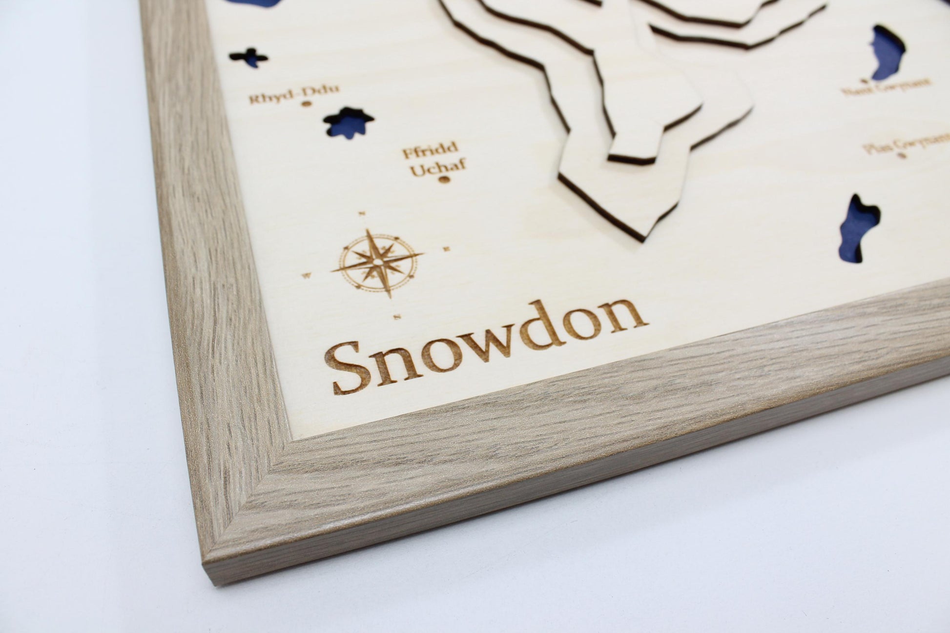 3D Mount Snowdon Map Art - Wooden Topographical Map