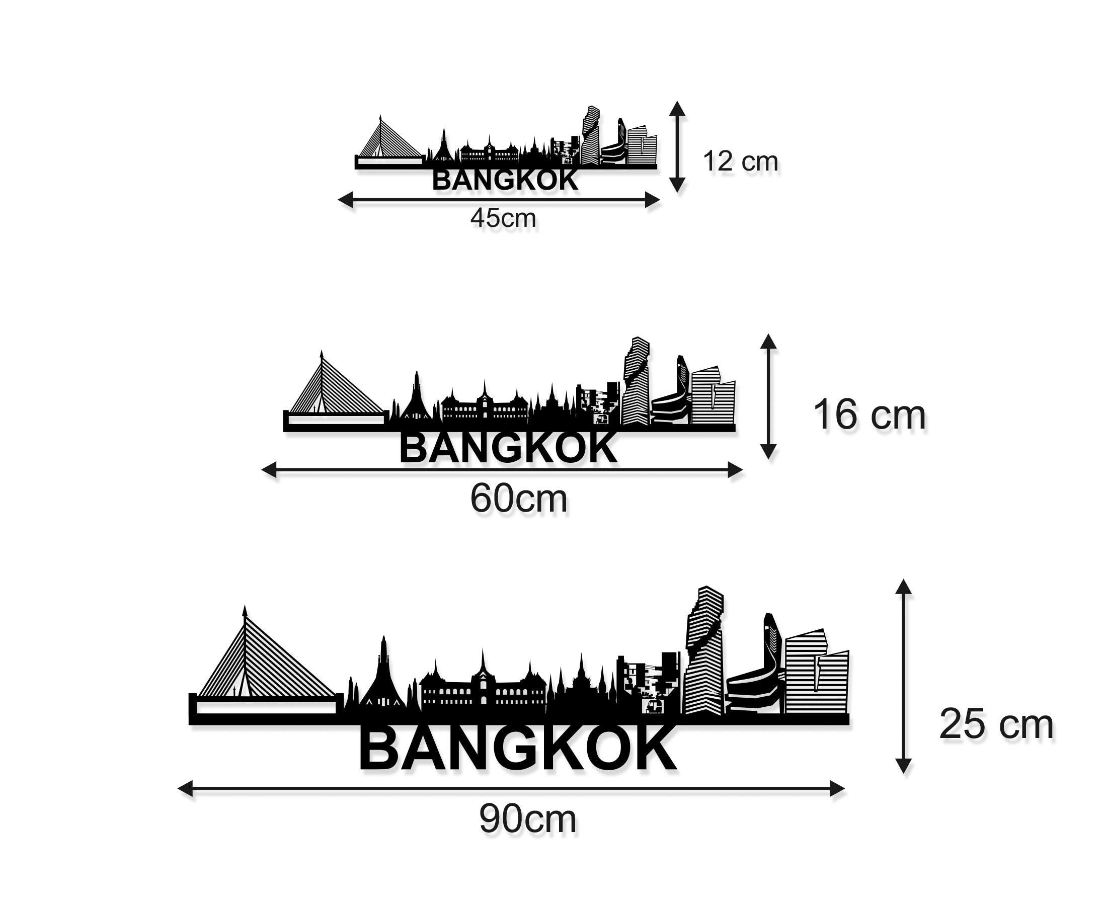 Bangkok Skyline Wood Wall Art - Bangkok Gift - Skyline Art - Wood Wall Art