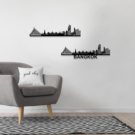 Bangkok Skyline Wood Wall Art - Bangkok Gift - Skyline Art - Wood Wall Art