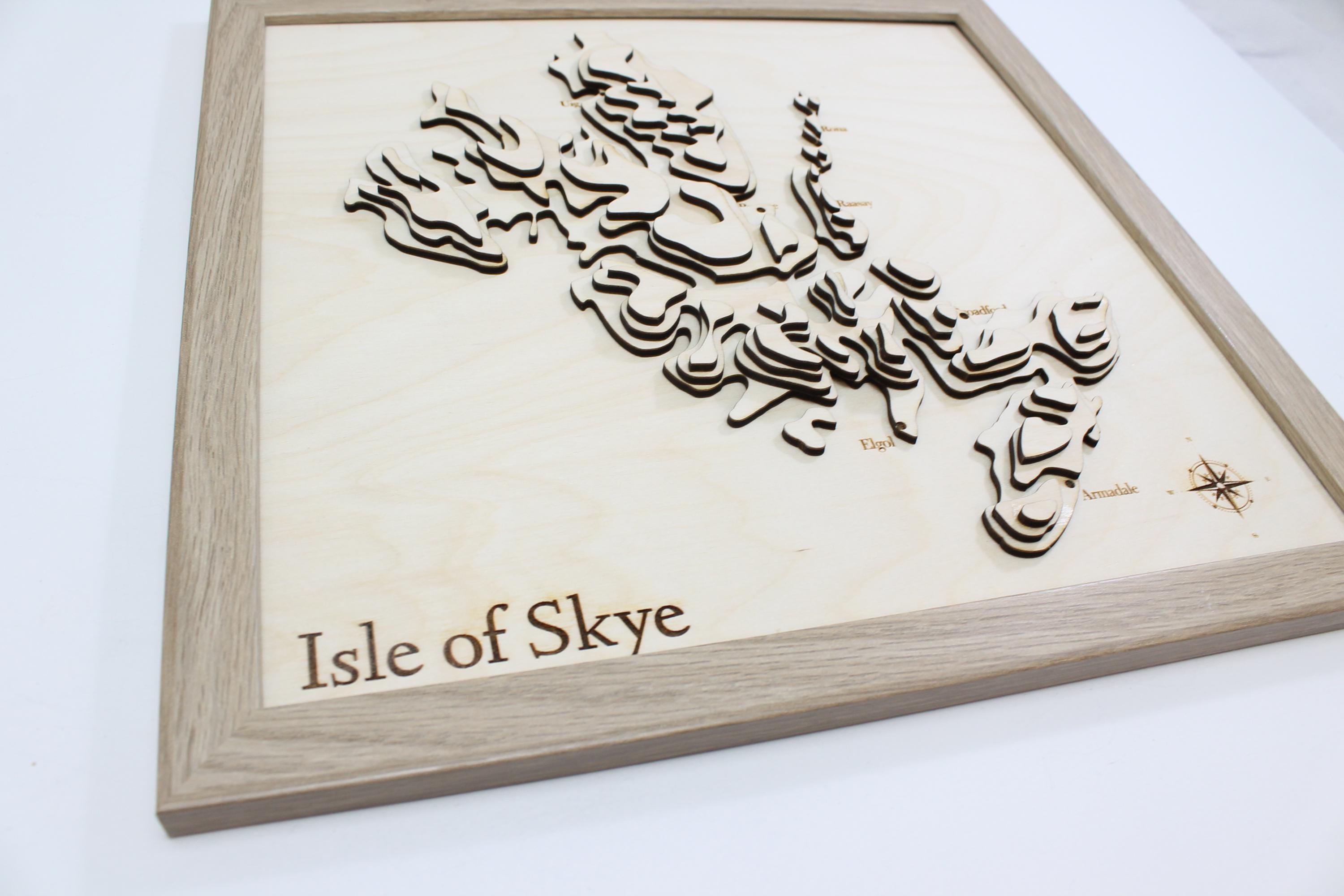 3D Isle of Skye Map - Wooden Topographical Map - Isle of Skye Map - Wooden map - Wall hanging