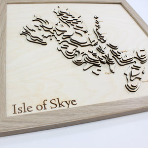 3D Isle of Skye Map - Wooden Topographical Map - Isle of Skye Map - Wooden map - Wall hanging