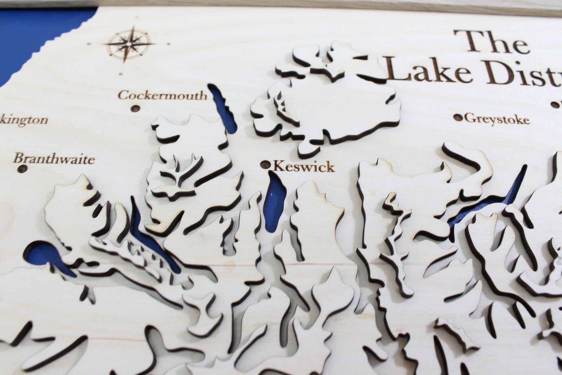 3D Lake District Map - Wooden Topographical Map