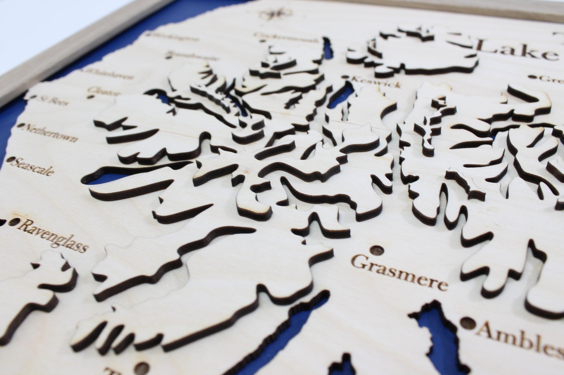 3D Lake District Map - Wooden Topographical Map