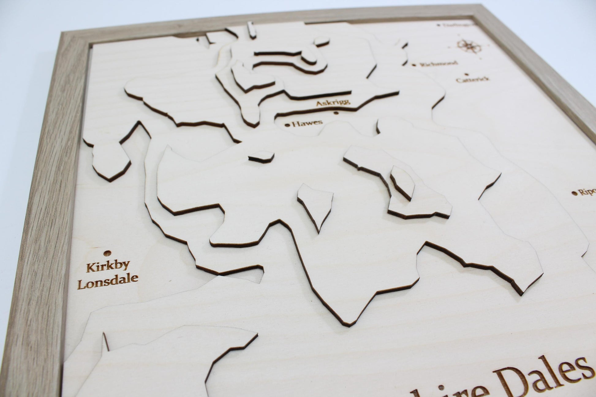 3D Yorkshire Dales Map Art - Wooden Topographical Map