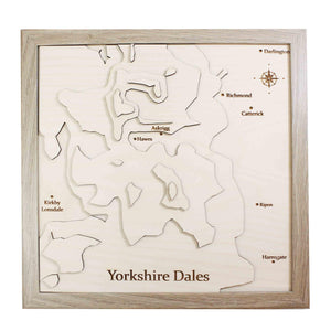 3D Yorkshire Dales Map Art - Wooden Topographical Map