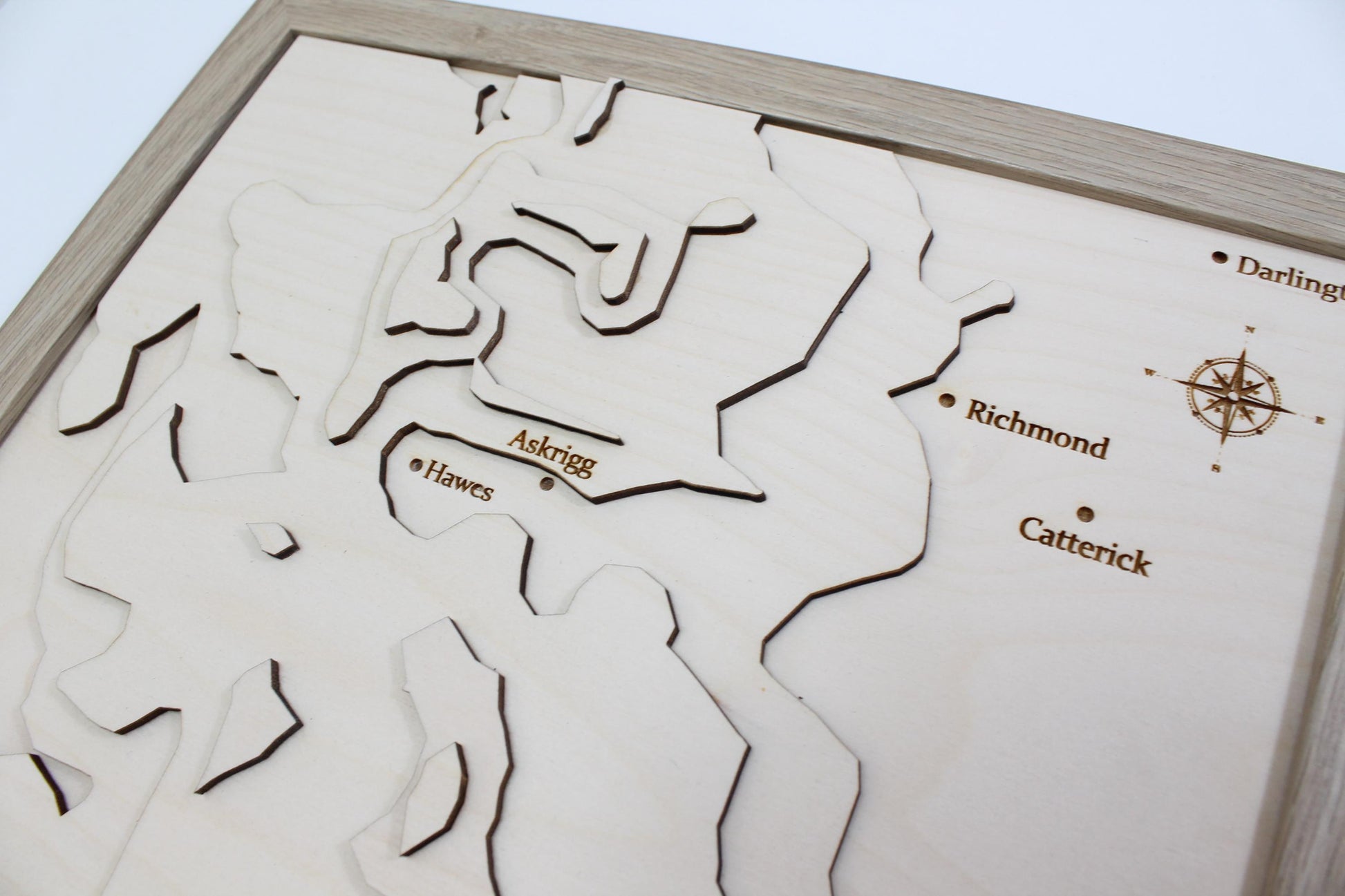 3D Yorkshire Dales Map Art - Wooden Topographical Map