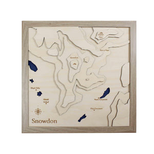 3D Mount Snowdon Map Art - Wooden Topographical Map