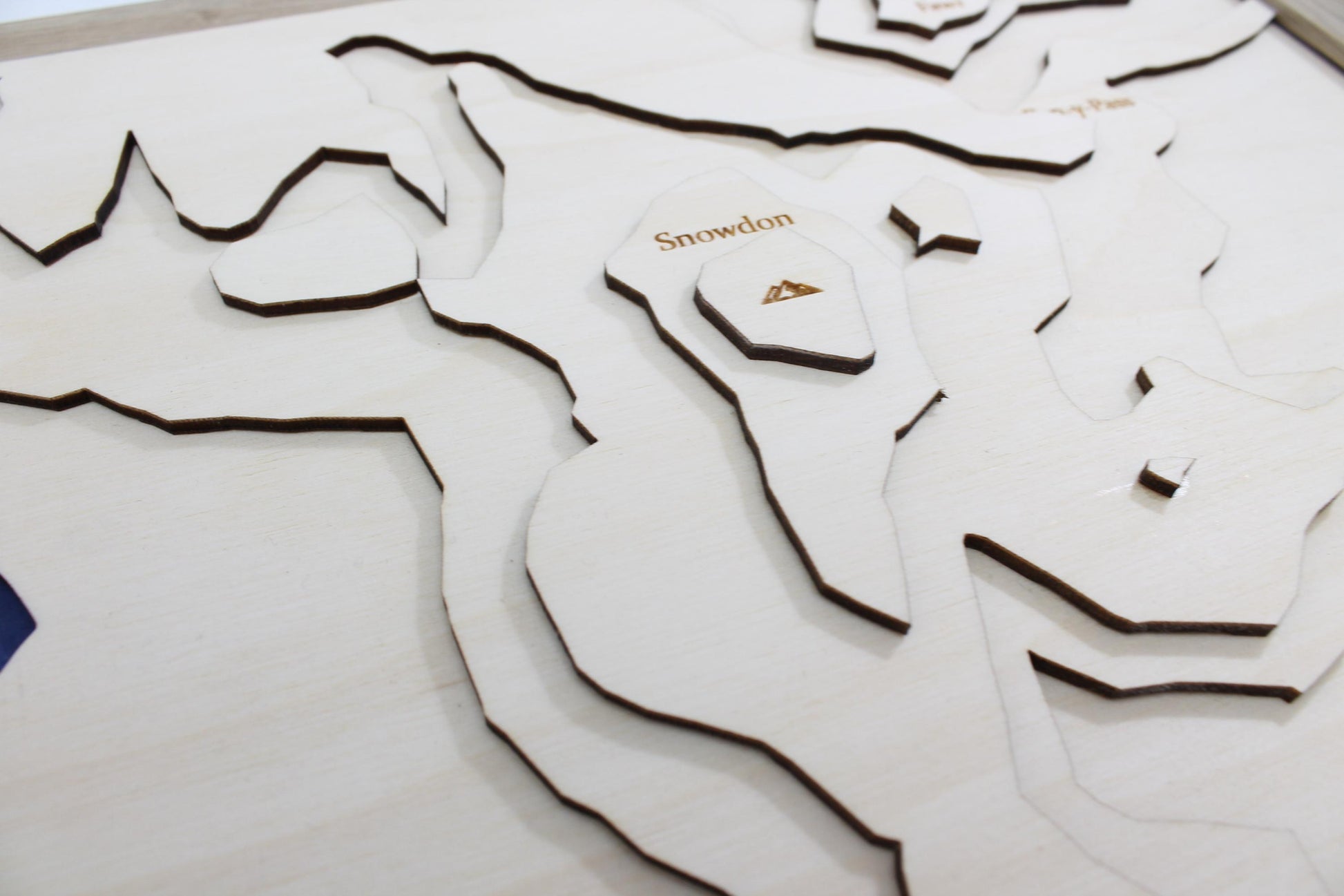 3D Mount Snowdon Map Art - Wooden Topographical Map