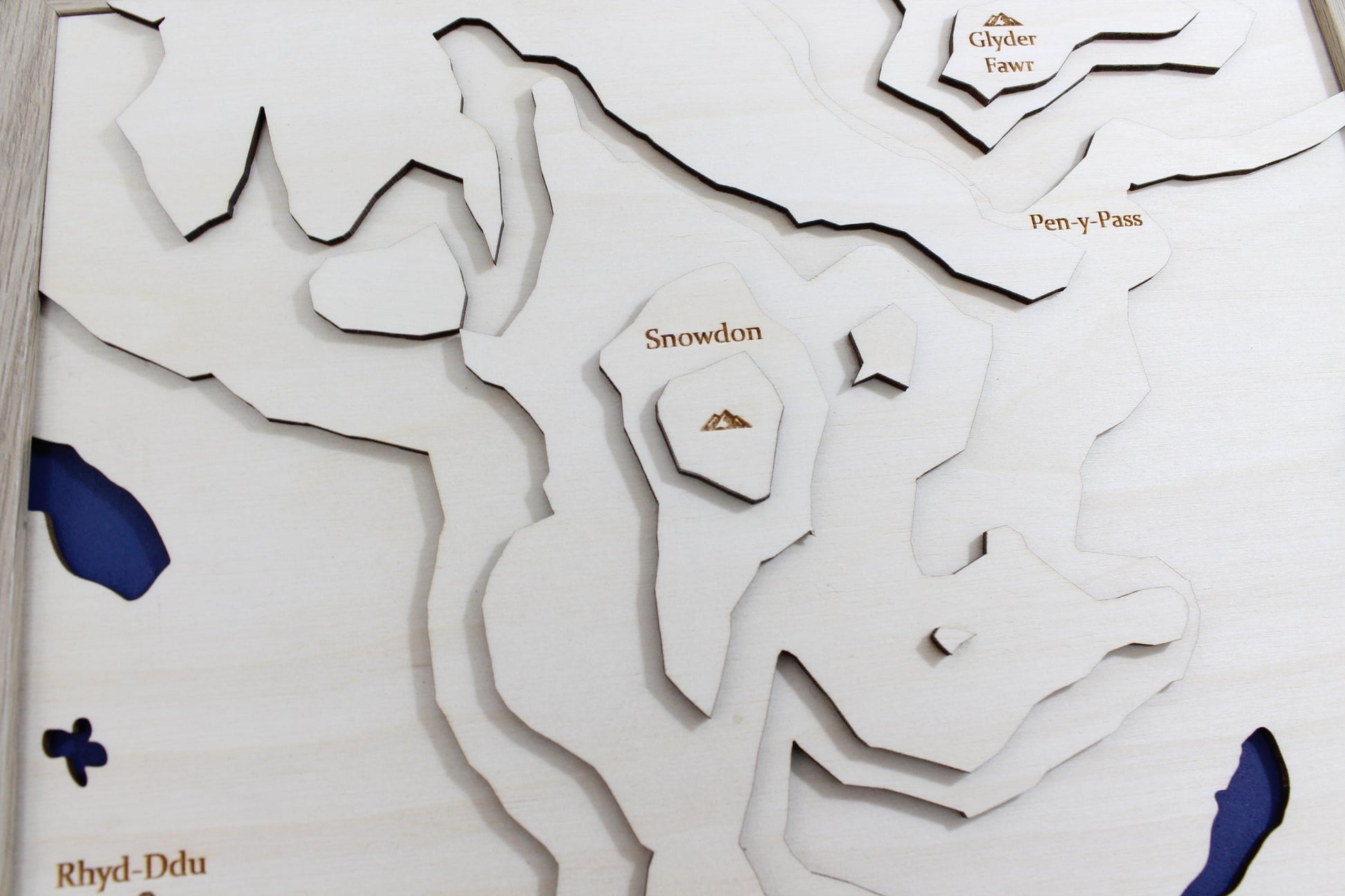 3D Mount Snowdon Map Art - Wooden Topographical Map