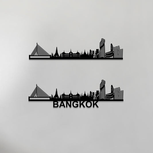 Bangkok Skyline Wood Wall Art - Bangkok Gift - Skyline Art - Wood Wall Art