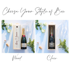 Personalised Engagement Bottle Box Customised Engagement Gift Present Personalised Engagement Champagne Wooden Wedding Bottle Box Gifts