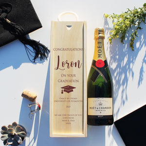 Personalised Graduation Bottle Gift Box Customised Engagement Gift Present Personalised Engagement Champagne Wooden Wedding Bottle Box Gifts