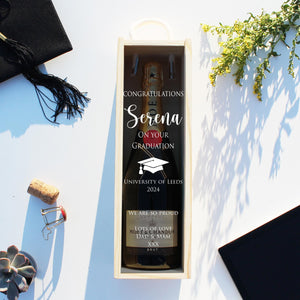 Personalised Graduation Bottle Gift Box Customised Engagement Gift Present Personalised Engagement Champagne Wooden Wedding Bottle Box Gifts