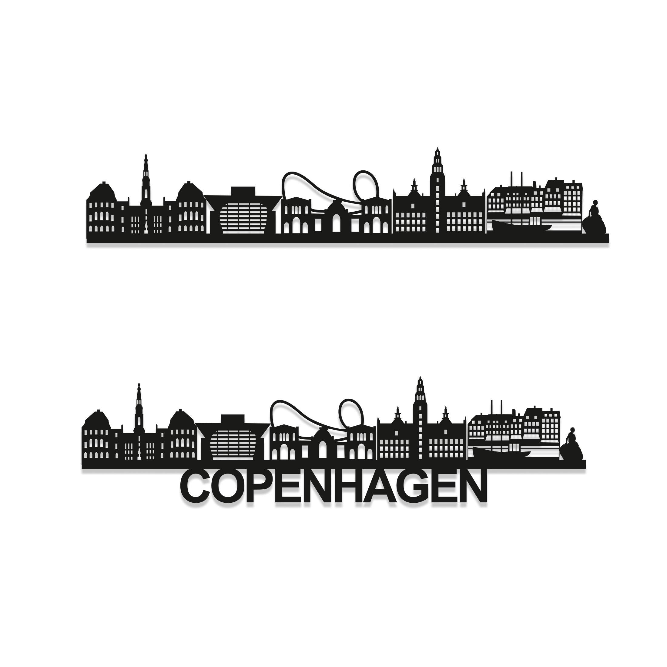 Copenhagen Skyline Wood Wall Art - Copenhagen Gift - Skyline Art - Wood Wall Art