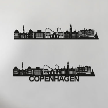 Copenhagen Skyline Wood Wall Art - Copenhagen Gift - Skyline Art - Wood Wall Art