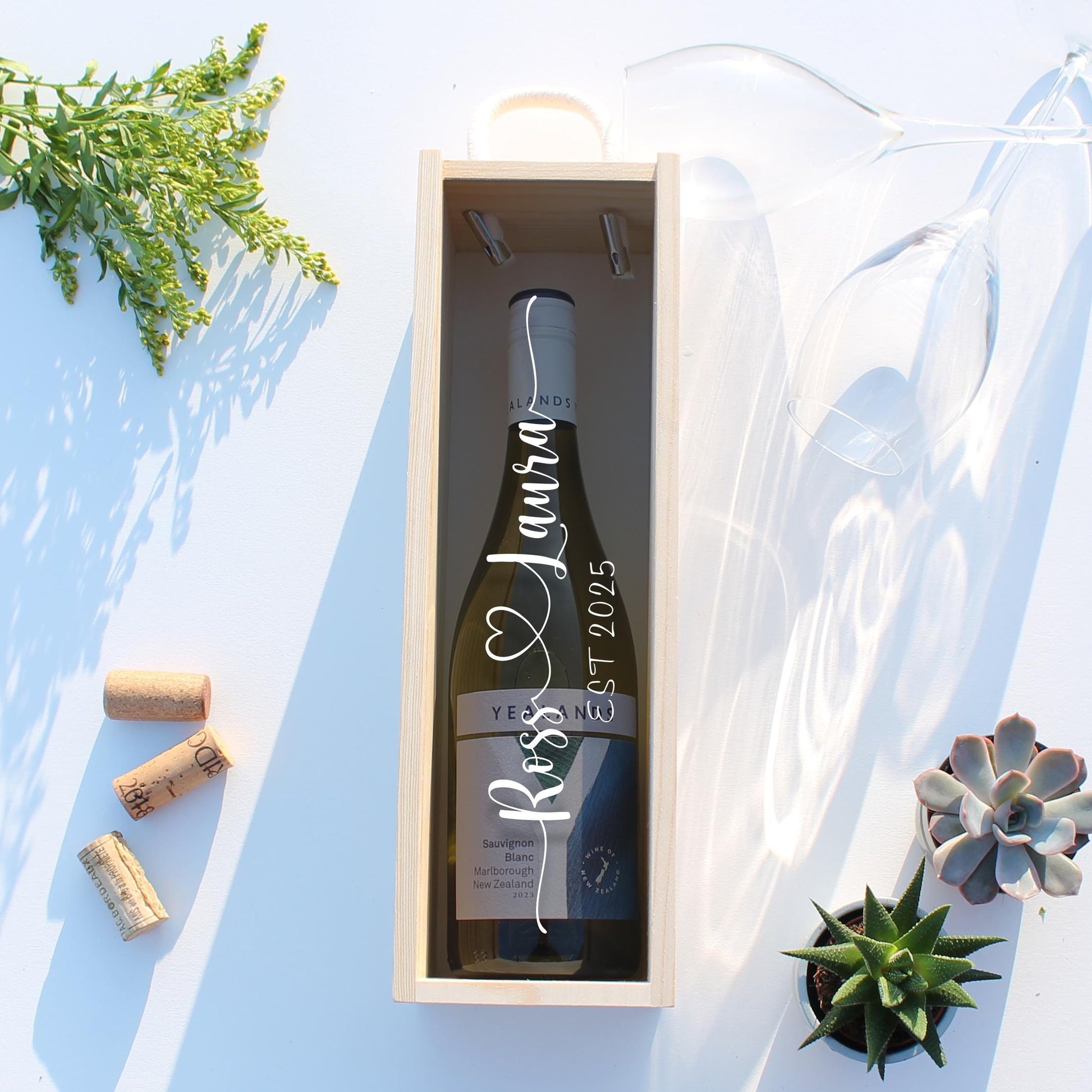 Personalised Engagement Bottle Box Customised Engagement Gift Present Personalised Engagement Champagne Wooden Wedding Bottle Box Gifts