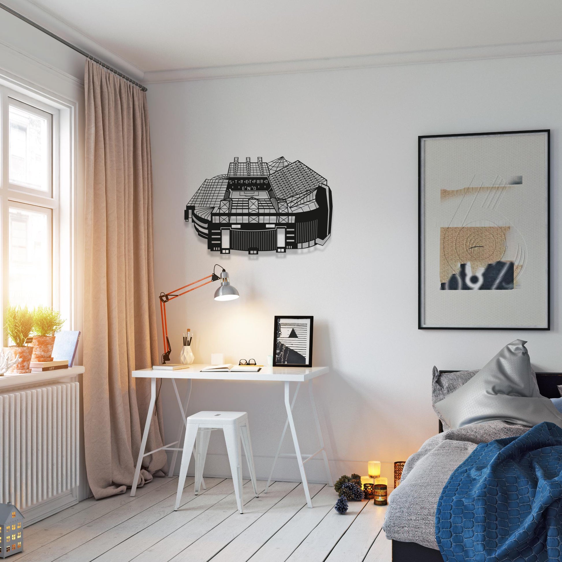 Old Trafford Stadium Wood Wall Art - Manchester United Football Ground Silhouette - Football Gift