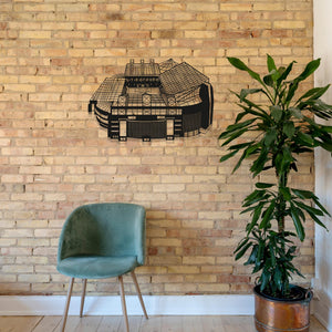 Old Trafford Stadium Wood Wall Art - Manchester United Football Ground Silhouette - Football Gift