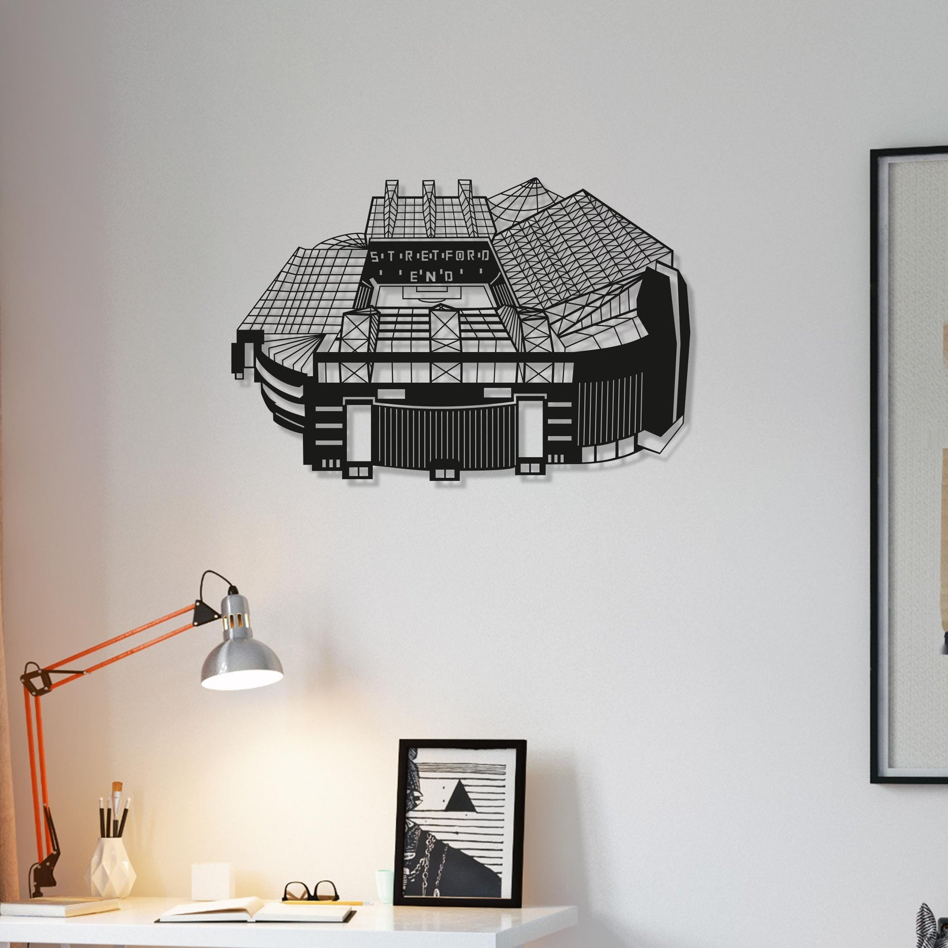 Old Trafford Stadium Wood Wall Art - Manchester United Football Ground Silhouette - Football Gift