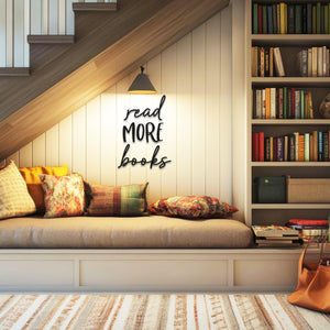 Read More Books - Reading Wall Art - Book Lover Gift - Bespoke Wall Words - Wall Quotes & Sayings