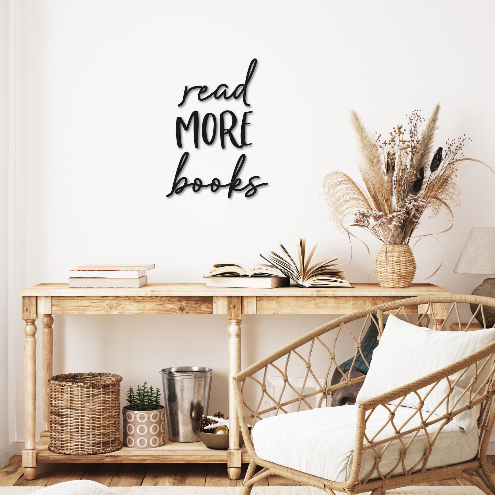 Read More Books - Reading Wall Art - Book Lover Gift - Bespoke Wall Words - Wall Quotes & Sayings