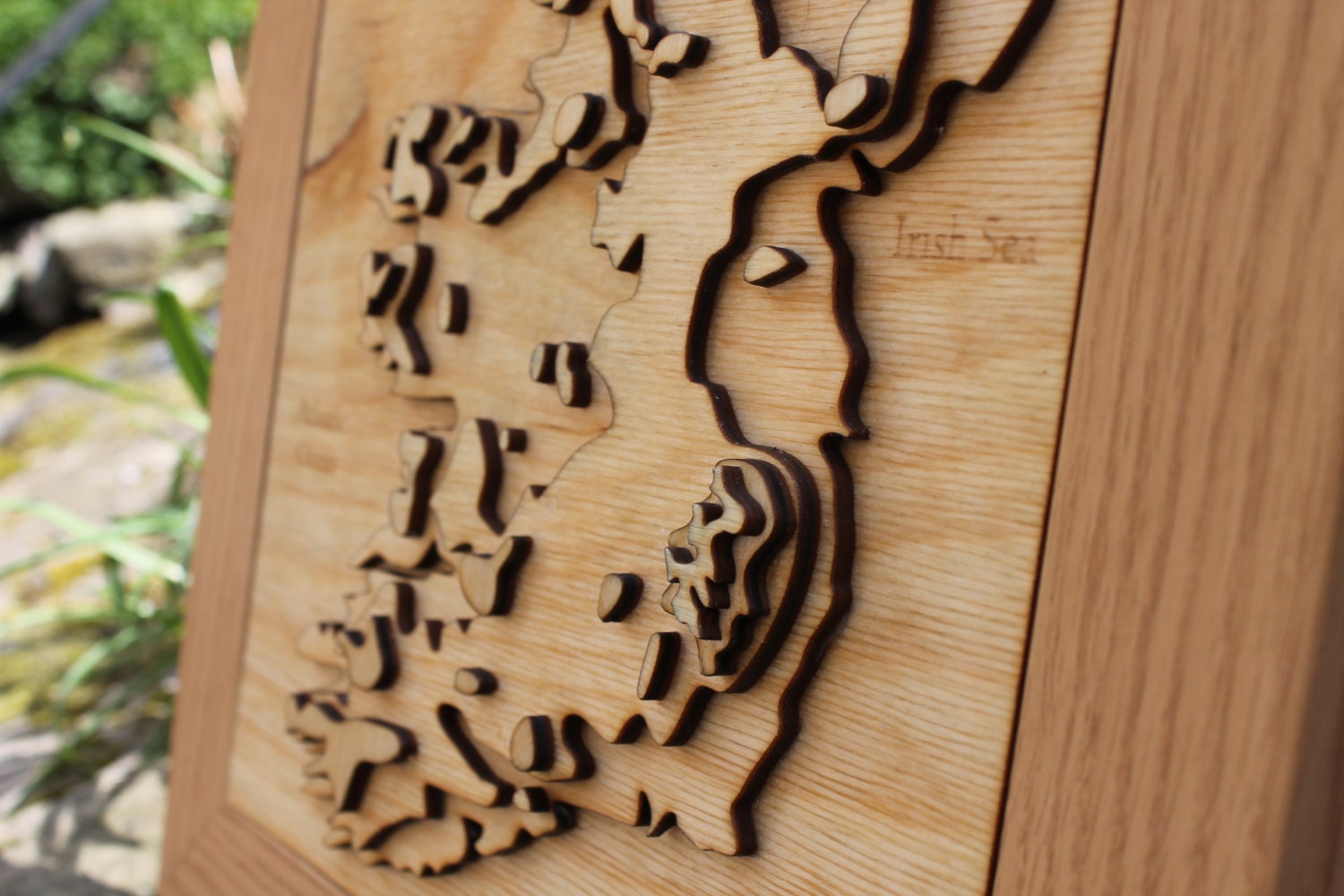 3D Ireland Map - Wooden Topographical Map - Ireland Map - Wooden map