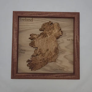 Ireland Topographic Map - Wooden Ireland Map - Ireland Gift - Irish Gift - Emerald Isle Map