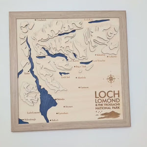 3D Loch Lomond and the Trossachs Map - Wooden Topographical Map