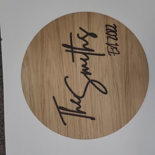 Circular Wood Wedding Guestbook Signing Board Round Alternative Guestbook - Signature Style