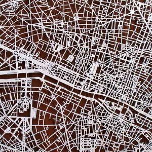 Paris Wood Map Laser Cut Street Maps Wooden Map