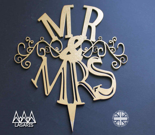 Cake Topper Wedding Mr & Mrs