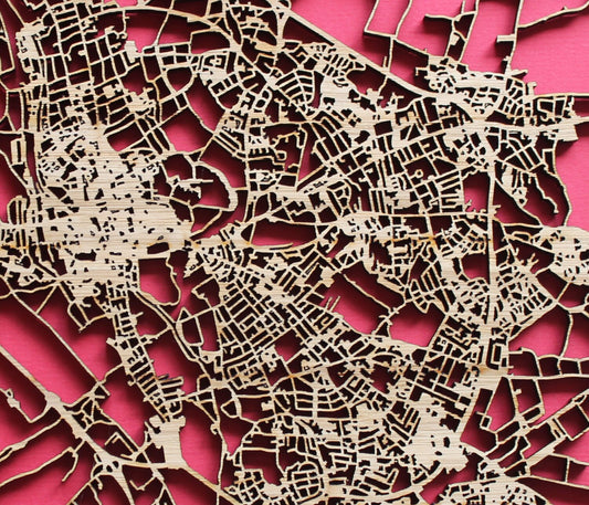 Oxford Laser Cut Street Maps Wooden Map