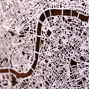 Central London Wood Map Laser Cut Street Maps Wooden Map