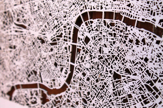 Central London Wood Map Laser Cut Street Maps Wooden Map