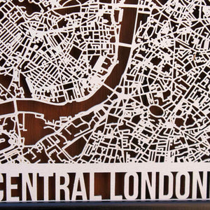 Central London Wood Map Laser Cut Street Maps Wooden Map