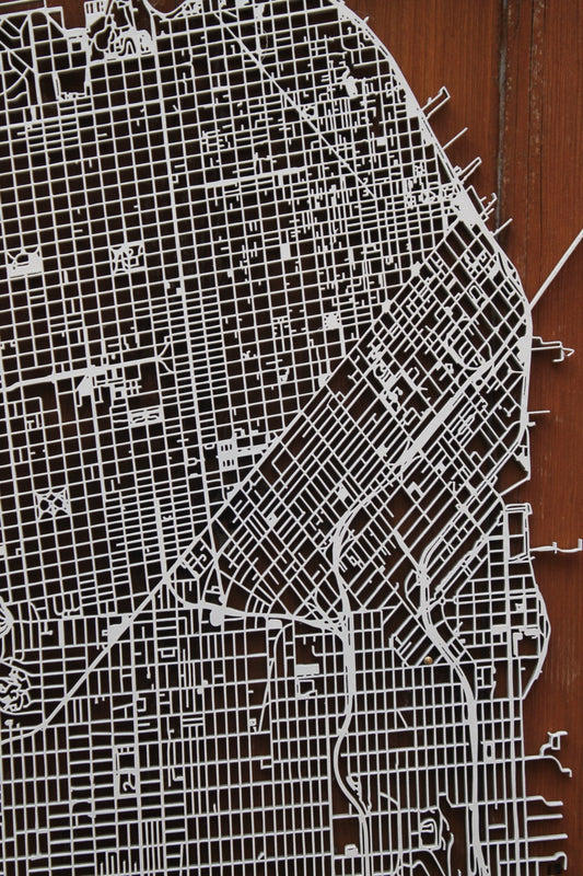 San Francisco Wood Map Laser Cut Street Maps Wooden Map