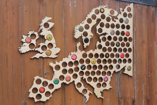 Europe Beer Cap Map Bottle Cap Holder Collection Gift Art