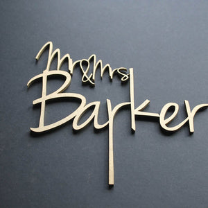 Cake Topper Wedding Surname - Mr and Mrs