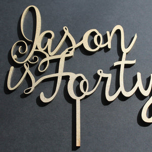 Cake Topper Happy Birthday - Name and Age - Thirty, Forty, Fifty