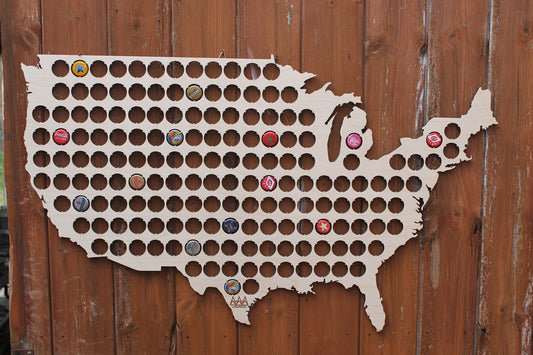 Giant USA Beer Cap Map Large Bottle Cap Holder