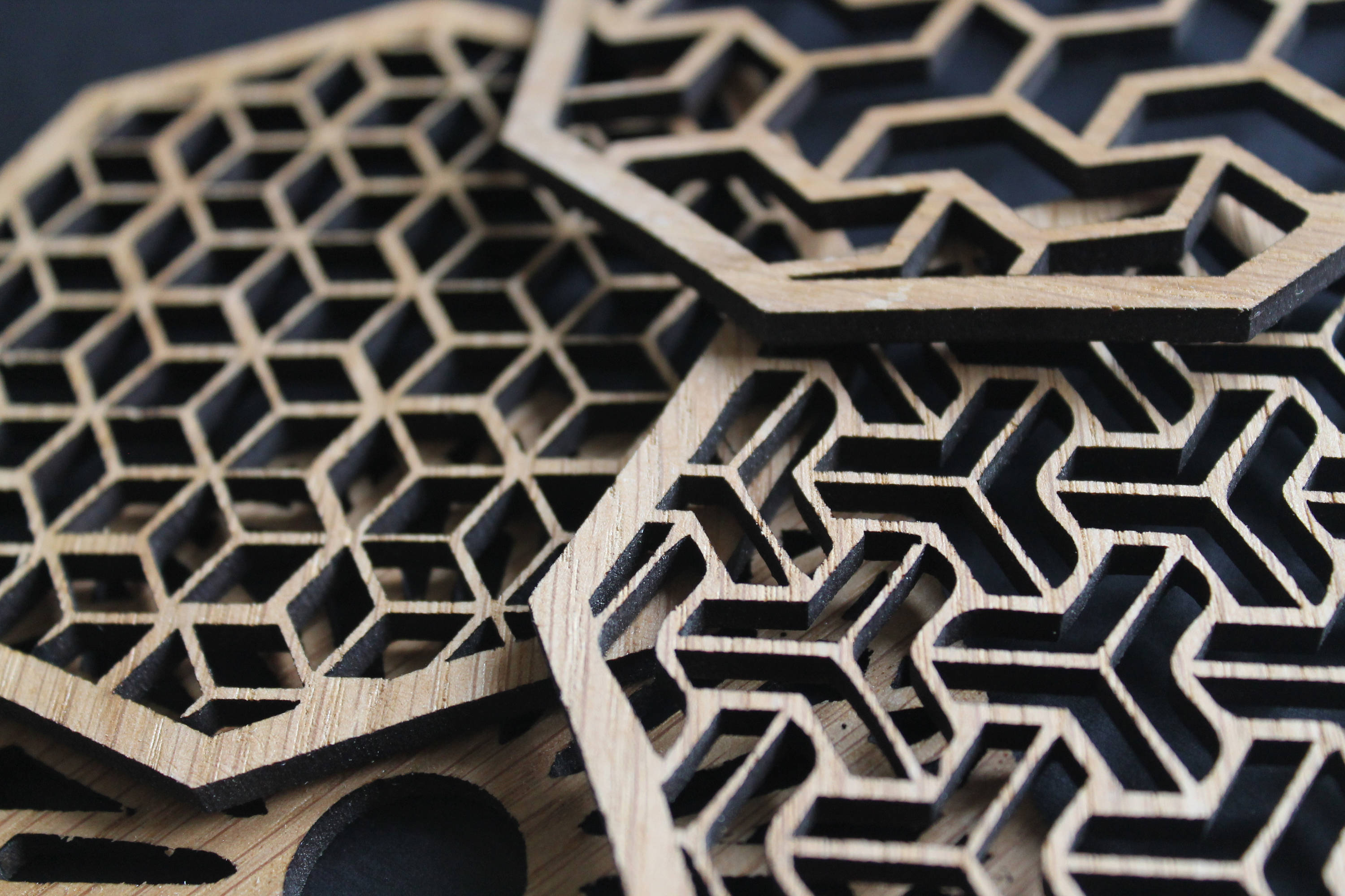 Geometric Delights Laser Cut Coasters Set of 4