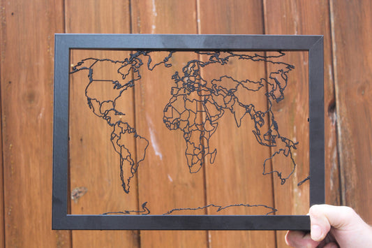 World Map Laser Cut Map