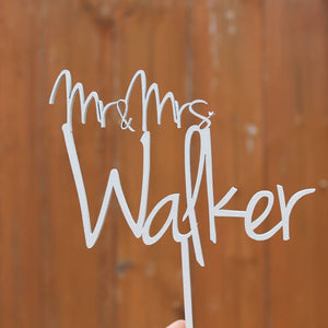 Cake Topper Wedding Surname - Mr and Mrs