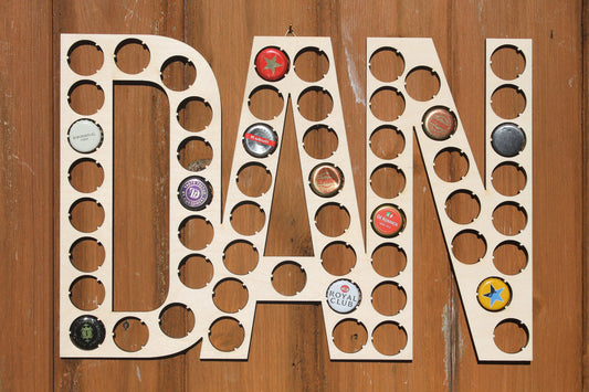 Personalised Name or Word Bottle Cap Holder Custom Word Collection Beer Cap Gift for Him